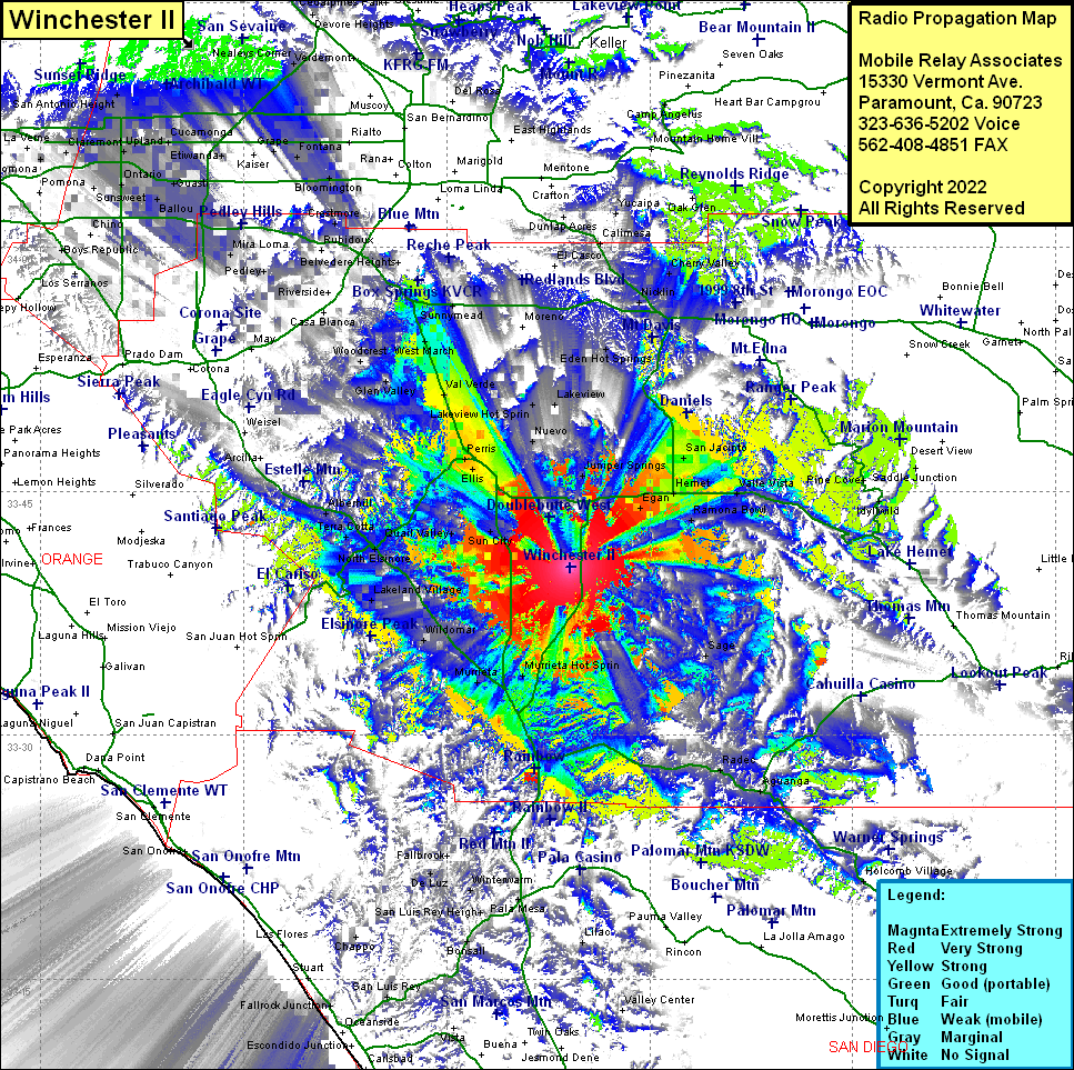 heat map radio coverage Winchester II